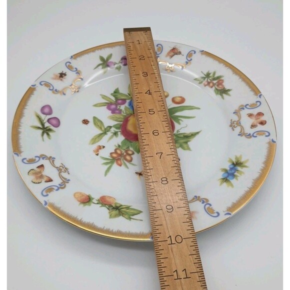 i godinger co plate Yorkshire 10" Dinner Plate Fruit Bee Butterfly - Picture 6 of 6